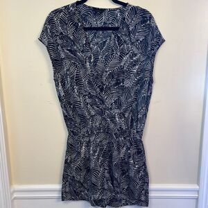 Lumiere Deep V-Neck Leaf Print Romper